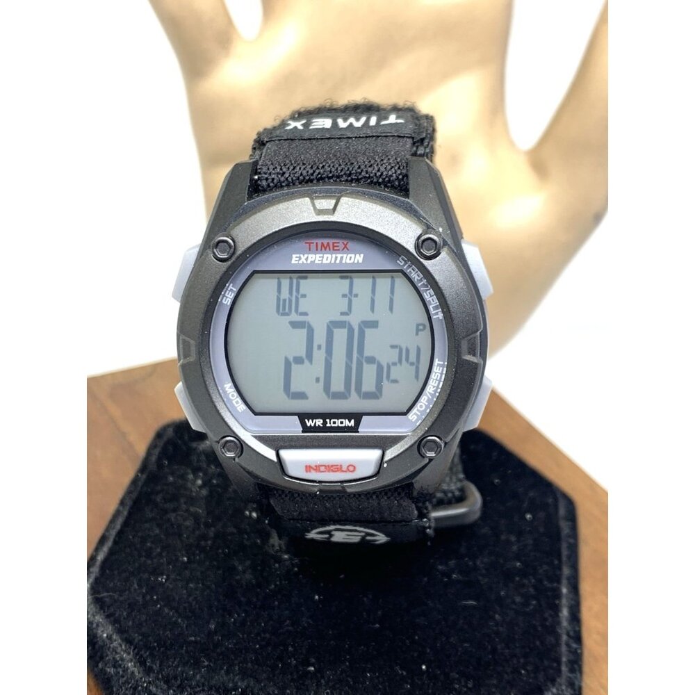 Timex Men's Watch T49949 Expedition Quartz Indiglo Black Dial Gray Nylon 41mm
